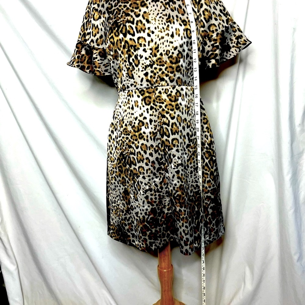 Cheetah Banana republic dress with flounce sleeve detail - size 0/XS Like New